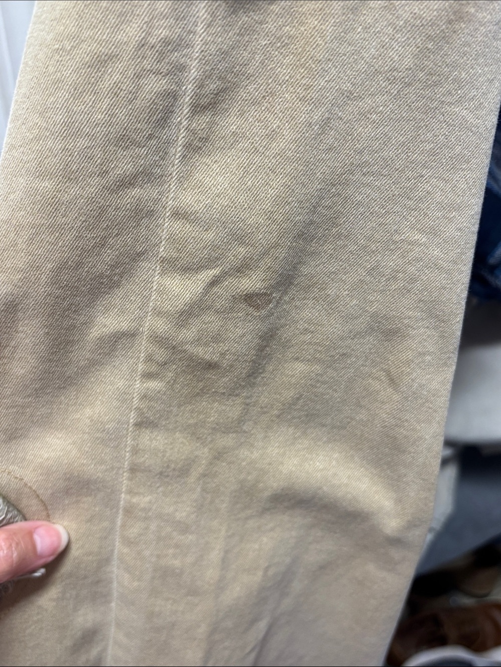 Easel Tan Wide-Leg Jeans with Heart Patch Appliques-cream, burgundy Flannel Sz M - Picture 5 of 13